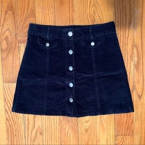 UO BDG Button Front Corduroy Skirt Size 6